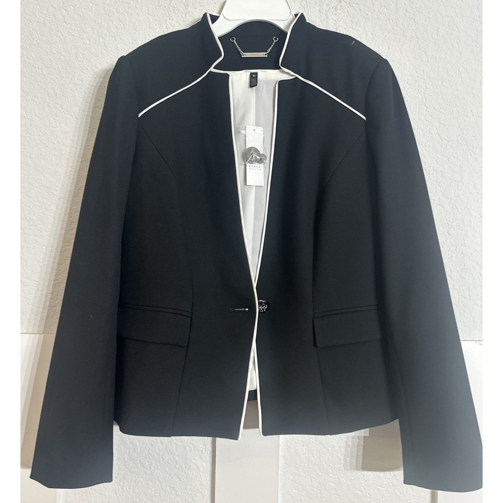 White House Black Market Black Piped Contrast Blazer 10 570281029